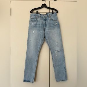 Levi’s premium 501 skinny distressed denim jeans clear minds W32 L30